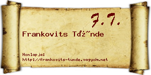 Frankovits Tünde névjegykártya