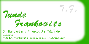 tunde frankovits business card